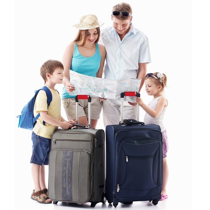 Careteilly غطاء مقبض حقيبة السفر من كاريتيلي مصنوع من النيوبرين بألوان فلورية لتحديد الحقائب/علامات/علامة (أحمر) - Image 5